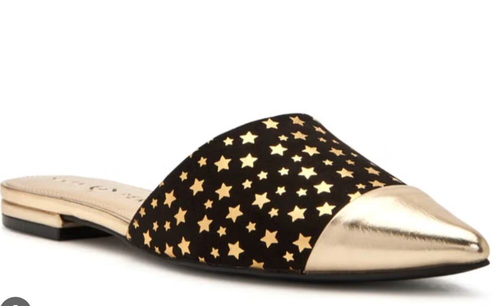 NWOT Katy Pery Tarin Star Black Gold Mule 8.5 - Picture 2 of 4